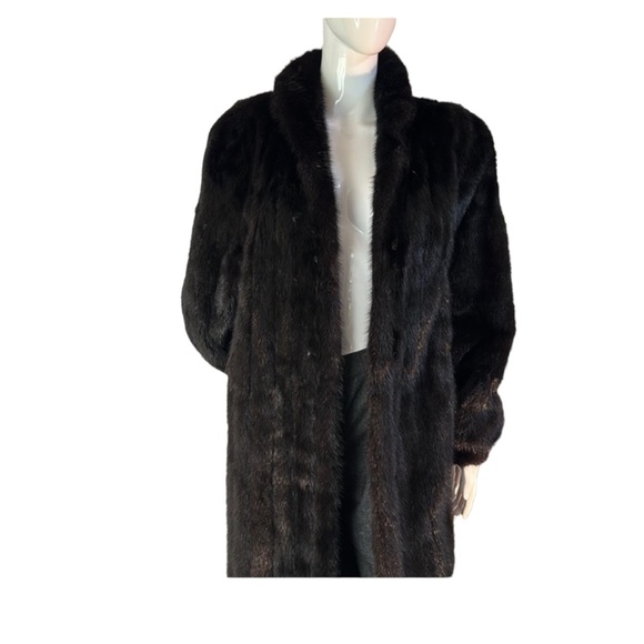 Mink long coat in black, size Small, EUC - Picture 8 of 16